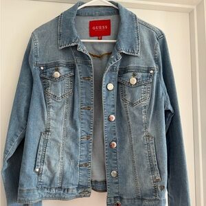 GUESS Light Blue Denim Jacket with Silver Buttons